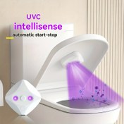 Resim Akıllı Tuvalet Temizleyici 1 adet Tuvalet Arıtıcı + 1 adet Çift Taraflı Bant USB Şarjlı LED Tuvalet Işığı Çok Fonksiyonlu Taşınabilir UVC Sistemi Kolay Kurulum, Ev Banyosu ve İş Seyahati için Uygun 