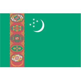 Resim Sticker Fabrikası Türkmenistan Türkmen Bayrağı Sticker 00718 