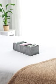 Resim 8 Bölmeli Gri Dolap Çekmece İçi Akordiyon Tipi Katlanır Çamaşır Düzenleyici Organizer 