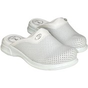 Resim 7 Noktalı Ortopedik Unisex Doktor-Aşçı Sabo Terlik Beyaz 