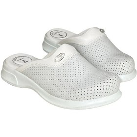 Resim 7 Noktalı Ortopedik Unisex Doktor-Aşçı Sabo Terlik Beyaz 