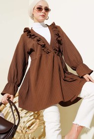 Resim VOLT CLOTHİNG Kadın Fırfırlı Bağlamalı Kimono 