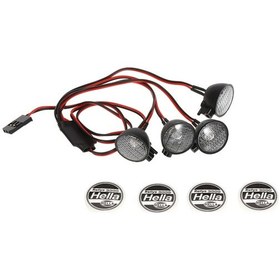 Resim Honmex Ax007c 1/10 Rc Tır İçin 4 Adet Çok Fonksiyonlu Beyaz Led Lambalar + Abajurlar Scx10, D90, Trx4 Uyumlu Kırmızı 