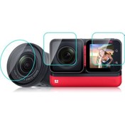 Resim Insta360 İçin Bir Rs Puluz 3 1 Ekranda + 4k Lens + Leica Lens Temperli Cam Film Şeffaf 