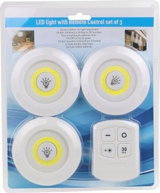 Resim River World Spot Lamba Yapışkanlı Uzaktan Kumandalı 3'lü Renkli 