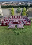 Resim mdhomecarpet Şark Köşesi Minder Takımı | Yer , Sırt Minderi, Etnik Desen, Salon ve Ev İçin 17 Parça Süngerli 