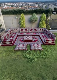Resim mdhomecarpet Şark Köşesi Minder Takımı | Yer , Sırt Minderi, Etnik Desen, Salon ve Ev İçin 17 Parça Süngerli 