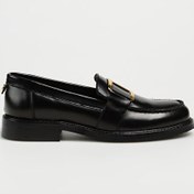 Resim George Hogg Siyah Kadın Deri Loafer 93327 