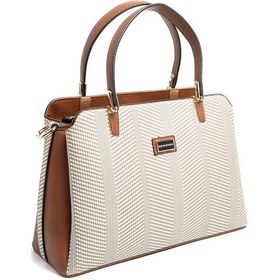Resim Silver Polo Sp9721 Kadın El Çantası Hasır Bej-taba 
