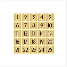 Resim Metal Kapı Masa Dolap Numarası Sade Model 5x5cm Altın Renk 25 Adet 1 25 