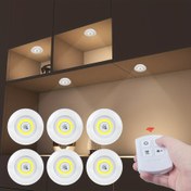 Resim 6'lı LED Dolap Altı Aydınlatma Kiti - Mutfak, Yatak Odası, Gardırop için Kablosuz Uzaktan Kumandalı Parlak, Ayarlanabilir COB Işıklar - Noel, Cadılar Bayramı, Şükran Günü için Mükemmel Hediye, Noel için En İyisi, Şükran Günü için Mükemmel 