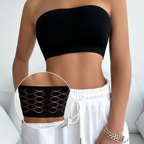 Resim Hollow Mesh Tüp Sütyen, Seksi Ve Nefes Alabilir Kablosuz Bandeau Sütyen, Kadın İç Çamaşırı Ve İç Çamaşırı 