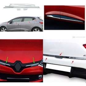 Resim Renault Clio 4 Krom 4Lü Set Cam.Kapı.Panjur.Bagaj Alt Cıtası 