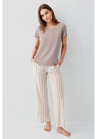 Resim Pierre Cardin Kadın Kahverengi Pijama Takım Kahverengi 