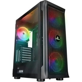 Resim Rampage Prolıx 650W 80+ Mesh Panel Temper Camlı + Argb Fanlı Gamıng Atx Kasa Sıyah 