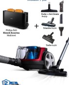 Resim Philips Turbo Başlıklı Toz Torbasız Süpürge 650W + HD2590/90 Daily Collection Ekmek KızartmaMakinesi 