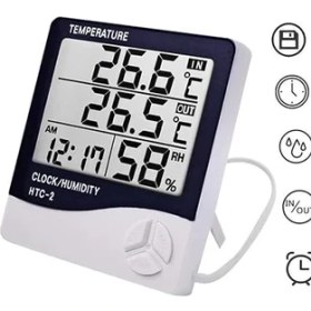 Resim Lidyahan Store Dijital Termometre Saat Isı Sıcaklık Nem Ölçer Htc-2 