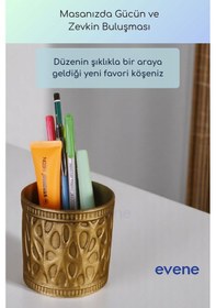 Resim Kalemlik Masa Kalemliği Organizer Kalemlik Altın Eskitme Renk Model 76 Çok Renkli 