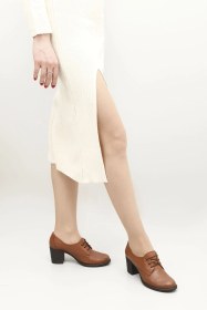 Resim Gönderi(R) Gönderi R Kadın Taba Antik Bağcıklı Orta Kalın Topuklu Hakiki Deri Oxford Ayakkabı Gdza13424135 Taba 