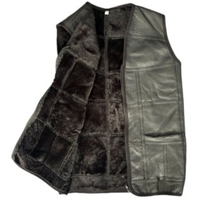 Resim Ln Leather Özel Üretim Patchwork Kürk-süet Gerçek Deri Çocuk Yelek 5-6 Yaş Siyah 