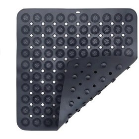 Resim Kare Vantuzlu Banyo Kaydırmaz Paspas- Tırtıklı Ayak Duş Matı Silikon Masaj Pedi 