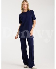 Resim Çizgili Relax Fit İkili Takım Dnv-000019 Lacivert 