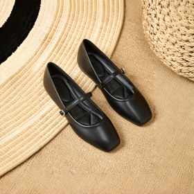 Resim Kadın Siyah Mary Jane Flats - Şık Loafers Toka Kapatma, Sentetik Üst, EVA Taban, İş, Açık Hava ve Akşam Giyim için Mükemmel, Tüm Mevsim Rahat Ayakkabılar|Şık Loafer|Eva Taban Rahat, Mary Jane Ayakkabıları 