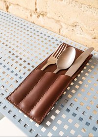 Resim Deri Çatal Bıçak Kılıfı - Soho 578 - Kahverengi 