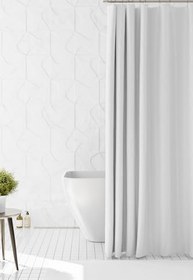 Resim Banyo Perdesi, Beyaz Duş Perdesi, Küvet Perdesi, Halka Hediyeli 175x200cm BP-00 