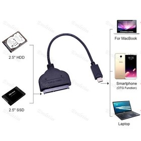 Resim Type-C Usb To 2.5 Inç Sata 4394P Ssd Hdd Hard Disk Kablosu 3.0 3. 
