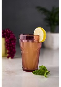 Resim Akrilik Mürdüm Tekli Uzun Bardak & Su Meşrubat Bardağı 400 Ml Cam Değildir Mürdüm 