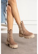 Resim Shoetek Fausta Kadın Bot&bootie Dolamalı Taşlı Postal Vizon Süet VIZON SÜET 