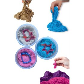 Resim Kutulu Kinetik Oyun Kumu Oyun Kalıbı Hediyeli Kinetik Kum Doğal Oyun Kumu Çok Renkli 
