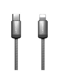 Resim Lenyes LC527 Spiral Magnetik Type-C To Lightning 27W Hızlı Şarj Özellikli Data Şarj Kablosu 1 M Gri 