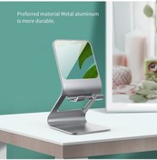 Resim Makyaj Aynası 2 İn 1 Telefon Tutucu Standı Masaüstü Standı Dizüstü Bilgisayar İpad Braketi Kaymaz Destek Rose Aurum 