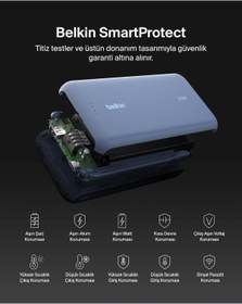 Resim Belkin BoostCharge Powerbank, 20K Entegre Kablolu Taşınabilir Güç Kaynağı, 30 W Hızlı Şarj, USB-C 
