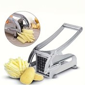 Resim 1pc Paslanmaz Çelik Manuel Patates Dilimleyici - Mutfak için Çok Yönlü Fransız Patates Kestiği, El ile Sebzeli Biber ve Turp için, Elektrik Gerektirmez, Tatiller ve Özel Günler için İdeal 