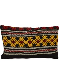 Resim Zehra Abla Halı Yeni El Dokuma Dekoratif Lumbar Kilim Kırlent Yastık Kılıfı 6140 