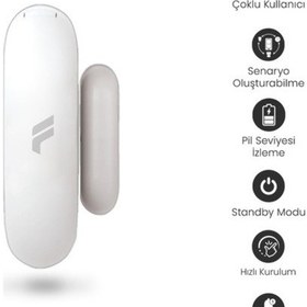 Resim Fonri Akıllı Kablosuz Kapı Pencere Sensörü, Wifi, Mobil Bildirim, Uzaktan Takip, 2 Yıl Garantili, Google Asistan Ve Tuya Destekli 