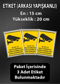 Resim isgtabelam 15x20cm/3adet/fosforluetiket/Bu Yat 7/24 Sesli Ve Görüntülü Olarak Kayıt Altına Alınmaktadır/v3-2 