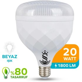 Resim ŞANLED 20W Tasarruflu E27 Beyaz Renk Torch LED Ampul-1 Adet 