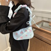 Resim Kadınlar için Çiçek Desenli Mini Omuz Çantası - Ayarlanabilir Fişekli ve Fermuarlı Hafif Polyester Çapraz Vücut Çanta, Beyaz/Siyah, Seyahat ve Günlük Kullanım İçin Kompakt Çanta, Sevimli Aksesuar | Pürüzsüz Dokulu Küçük Cüzdan 