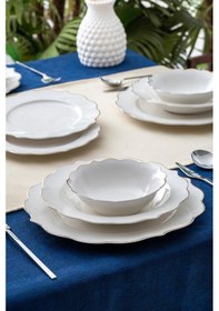 Resim Acar Karmen 6 Kişilik 24 Parça Gold Porselen Yemek Takımı 