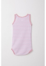 Resim Breeze Kız Bebek Atlet Zıbın Body Çizgili 9 Ay-3 Yaş, Pembe Pembe 
