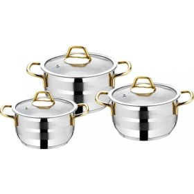 Resim Özlife Ada 3'lü Gold Kulp Güveç Tencere Seri 518 