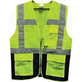 Resim Öncü 10 Adet Mühendis Tipi Reflektörlü Çift Renk İkaz Yeleği ( 10X Adet) 