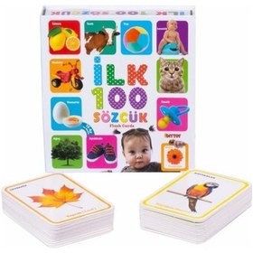 Resim Diytoy İlk 100 Sözcük Flash Cards Eğitici Kart Zeka Kartları 