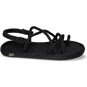 Resim Nomadic Republic Ibiza Kauçuk Tabanlı Kadın Halat Sandalet Siyah 