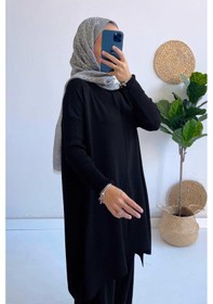 Resim Kahijab Mira Merserize Tunik - Siyah Siyah 