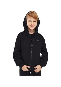 Resim Skechers Essential B Full Zip Hoodie Sweatshirt Büyük Erkek Çocuk Siyah Sweatshirt Sk232081-001 SIYAH 